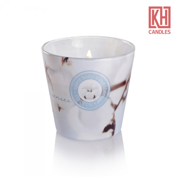 Wellness and Beauty Cotton Glass Candle